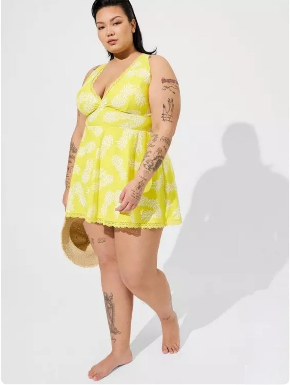 TORRID Wireless Swim Dress With Brief Graphic Pineapple 🍍 Size 4X